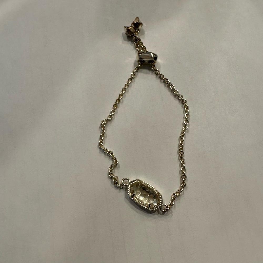 Kendra Scott Elaina Gold Adjustable Dichroic Glass. April Birthstone